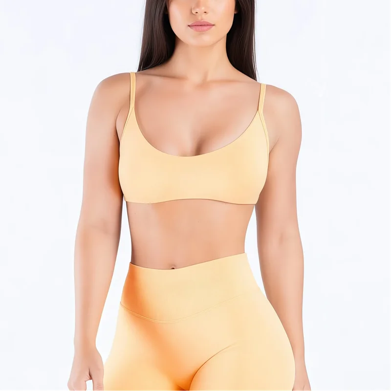 HISTELLO Impact Scoop Neck Bra Seamless Women Sports GYM Underwear Sexy Backless Yoga Clothing Naked Feeling Workout Fitness Bra image 4