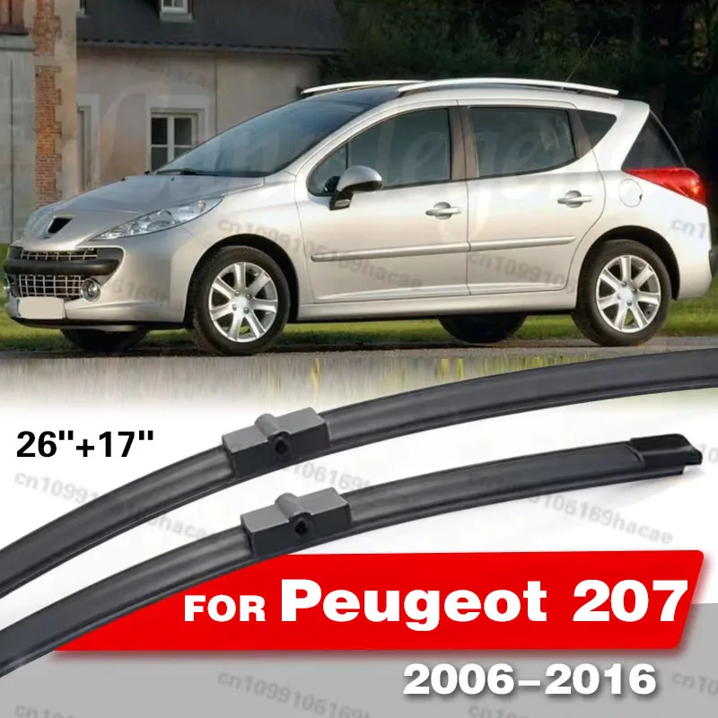 

Wiper Front Wiper Blades Set For Peugeot 207 Hatchback 2006 - 2016 Windshield Windscreen Window 26"+17" Car Accessories