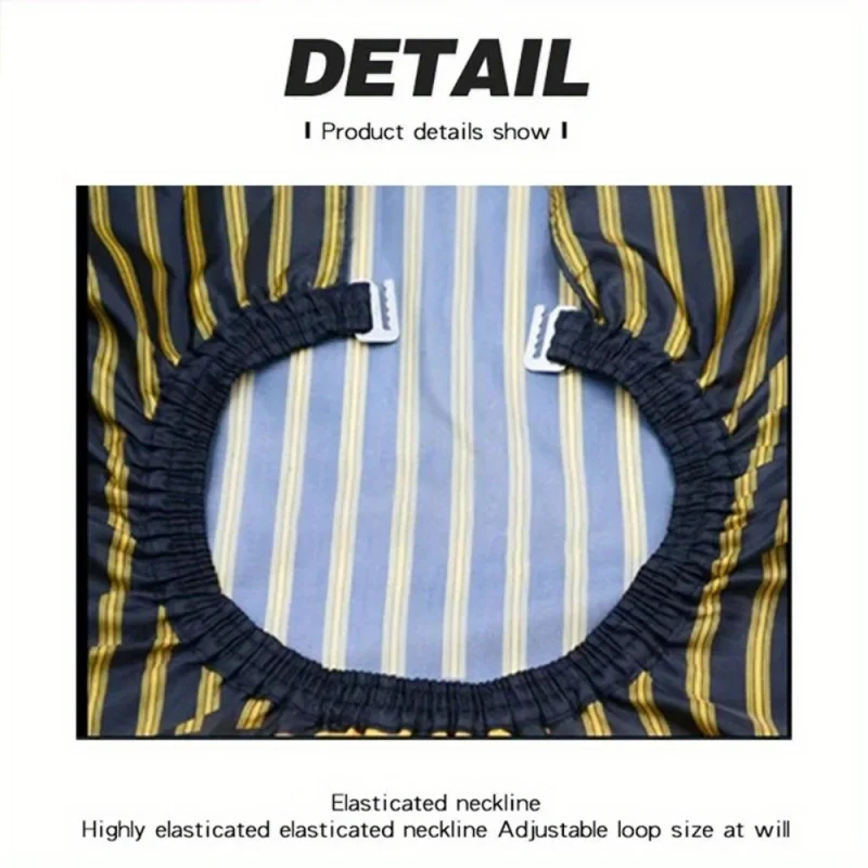 1 capa superior de peluquero, vestido de barbero con corte abierto, vestido largo de estilo antiestático y a prueba de salpicaduras, cuello de cierre ajustable + polvo para el cuello