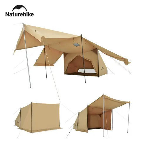 네이처하이크 TC 폴리코튼 텐트, 야외 넓은 공간, 1-2 인용 쉘터 텐트, 4 계절 서바이벌 캐노피 천막