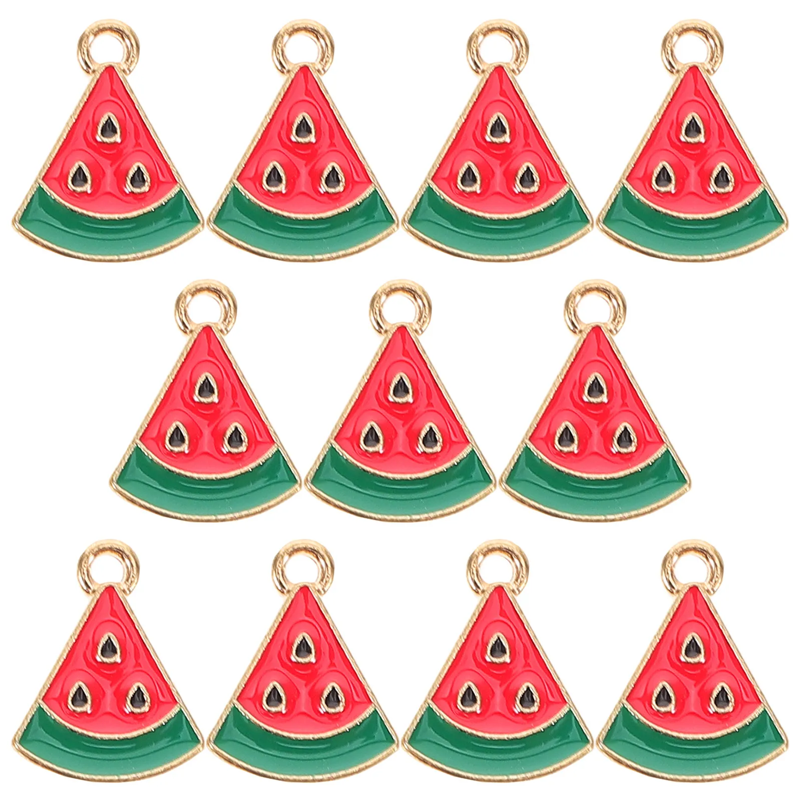

30 шт. мини-подвесок из сплава в форме арбуза, эмалевые шармы для изготовления украшений своими руками: уникальные ожерелья, серьги, брелоки, летняя коллекция