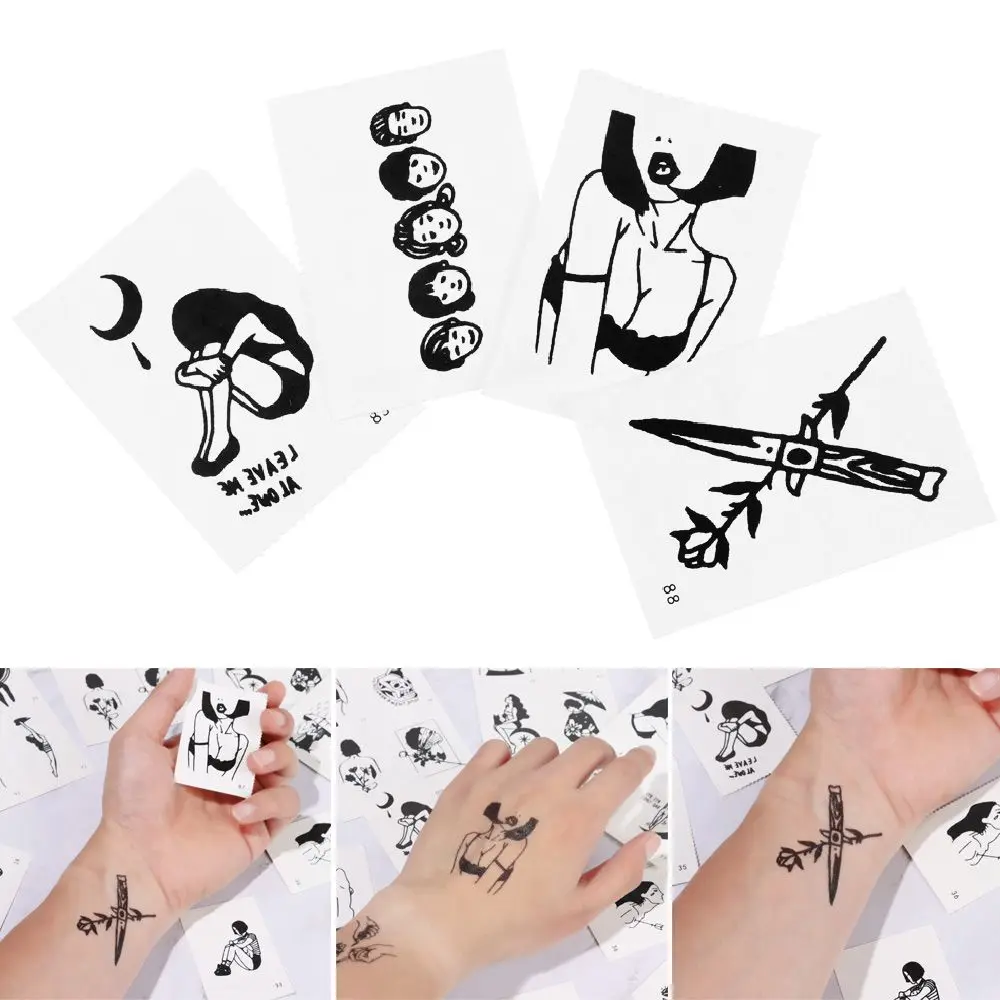 

100 Pcs Sticker Decor Men and Women Couples Body Art Mixed Styles Waterproof Temporary Tattoos Stickers