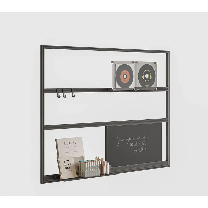 Modern Wall Mounted Aluminum Bookshelf Large Capacity Storage Rack Easy Install Multifunctional Study Shelf for Home Office
