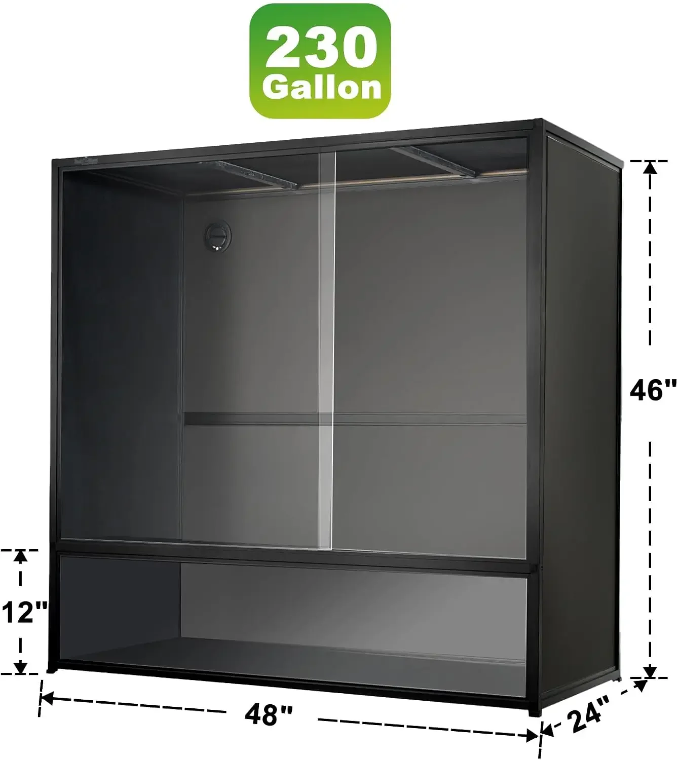 Reptile Tank 230 Gallon 48 x24 x46 Large Reptile Enclosure for Bearded Dragon and Ball Python Extra Tall Snake Terrarium