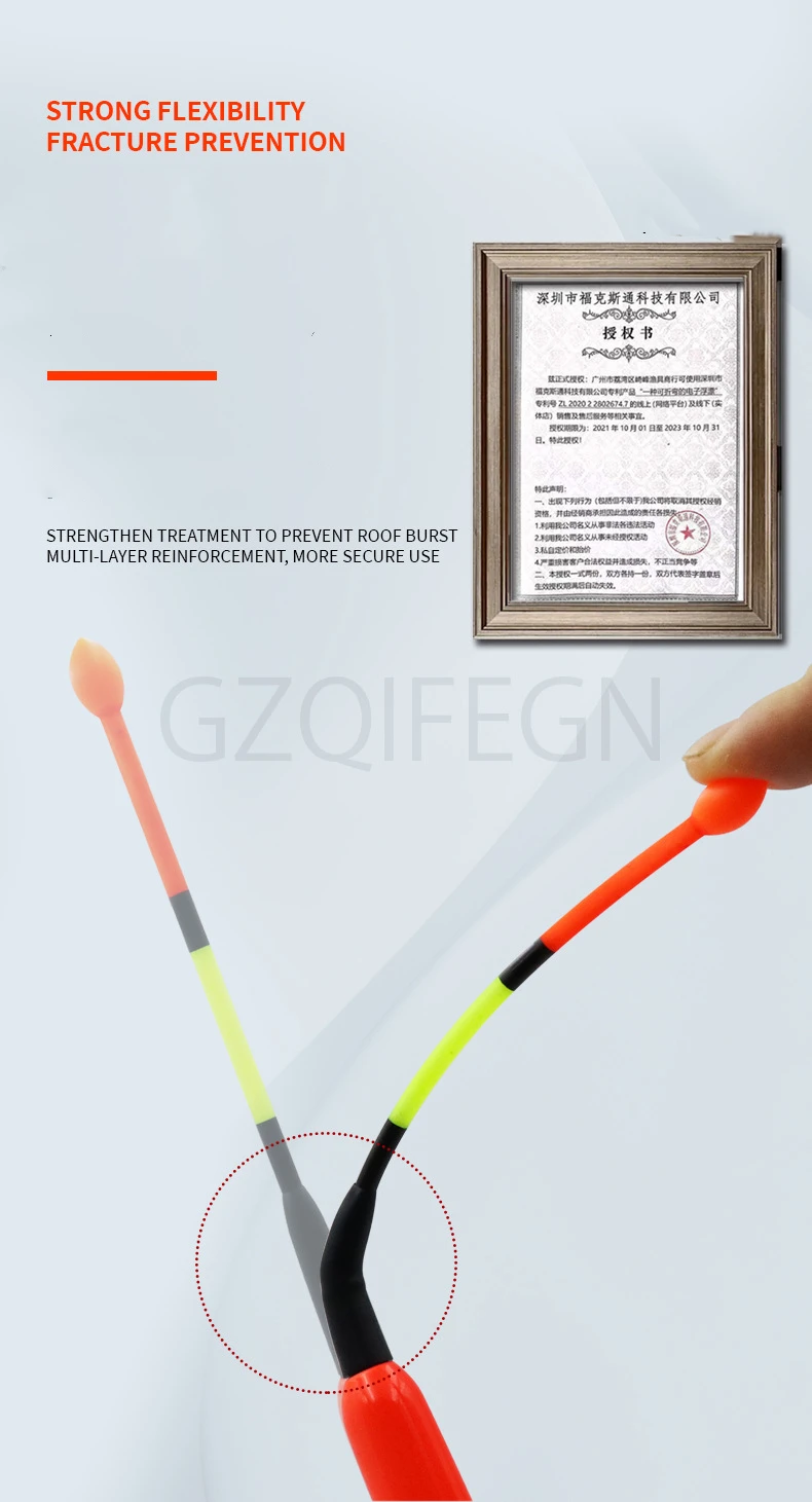 ZYZHE Meeresfischen-Schwimmer mit elektrischem Leuchtstab, bruchsicherem Drift-Schwanz und hochwertigem Paulownia-Holz – Glücksbringer für den Fischfang – Detail 5