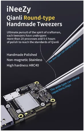 

Qianli-Non-Magnetic Stainless Steel Tweezers, Micro Jump Repair Forceps, Polished and Polished, BGA Motherboard, 0.1mm