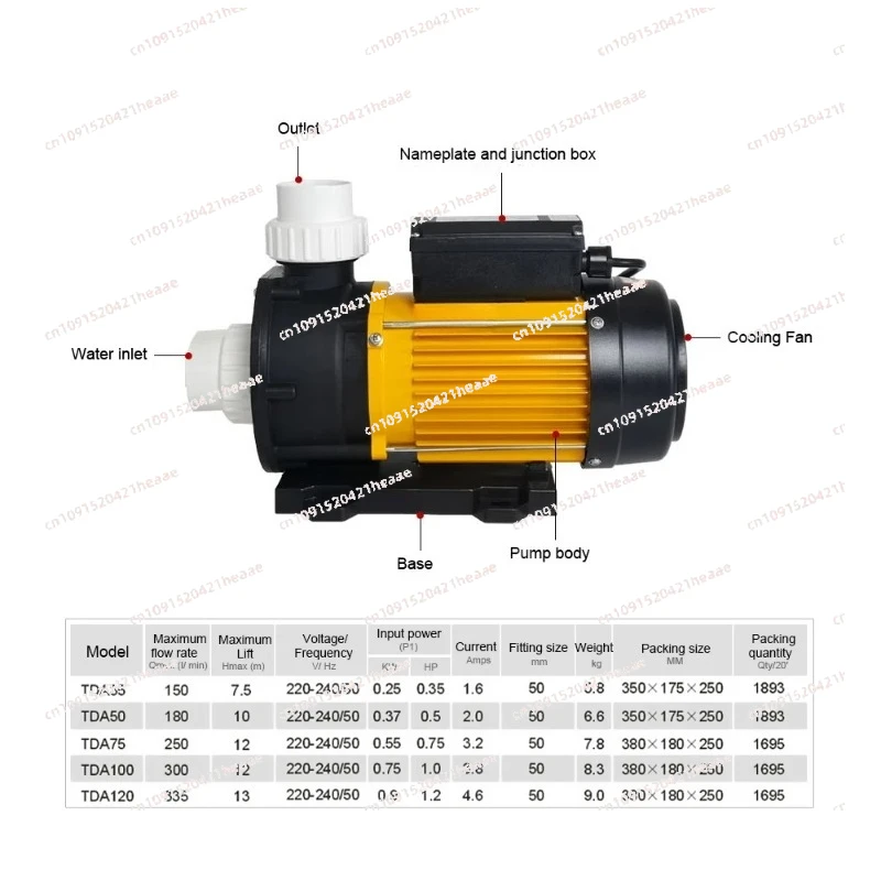 Suitable  220V Aquaculture Water Pump Fish Pond Pump Corrosion Resistant External Circulating Pumps