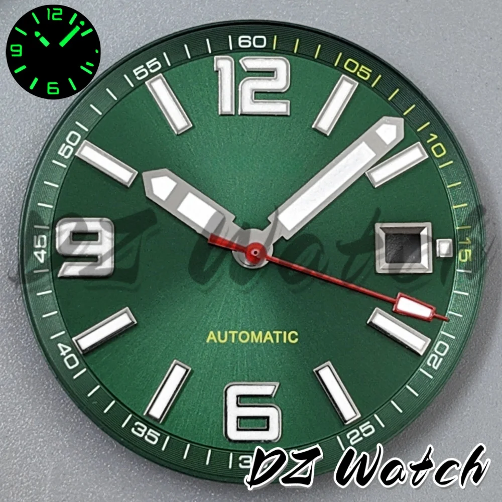 DZ 31mm Blue Black Green Watch Dial Number Index Watch Pointer Set Luminous Fit For DG2813 Miyota8215 Movement Men's Watch Parts view 4