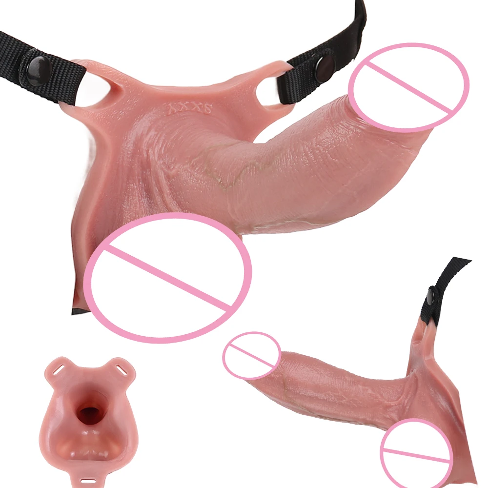 SXXY Men's Girth Enhancer Sleeve насадка на член Wearable Hollow Dildo Skin-Like Cock Lock For Men Cock Extension Adult Sex Toys - view 3