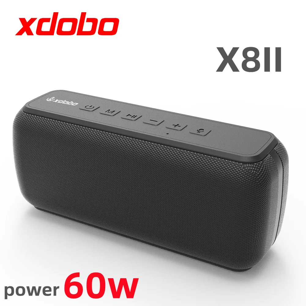 مكبر صوت XDOBO X8II 60 وات قوي محمول خارجي لاسلكي يعمل بالبلوتوث TWS نظام مسرح منزلي عالي الدقة صندوق صوت موسيقي مكبر صوت للتلفاز