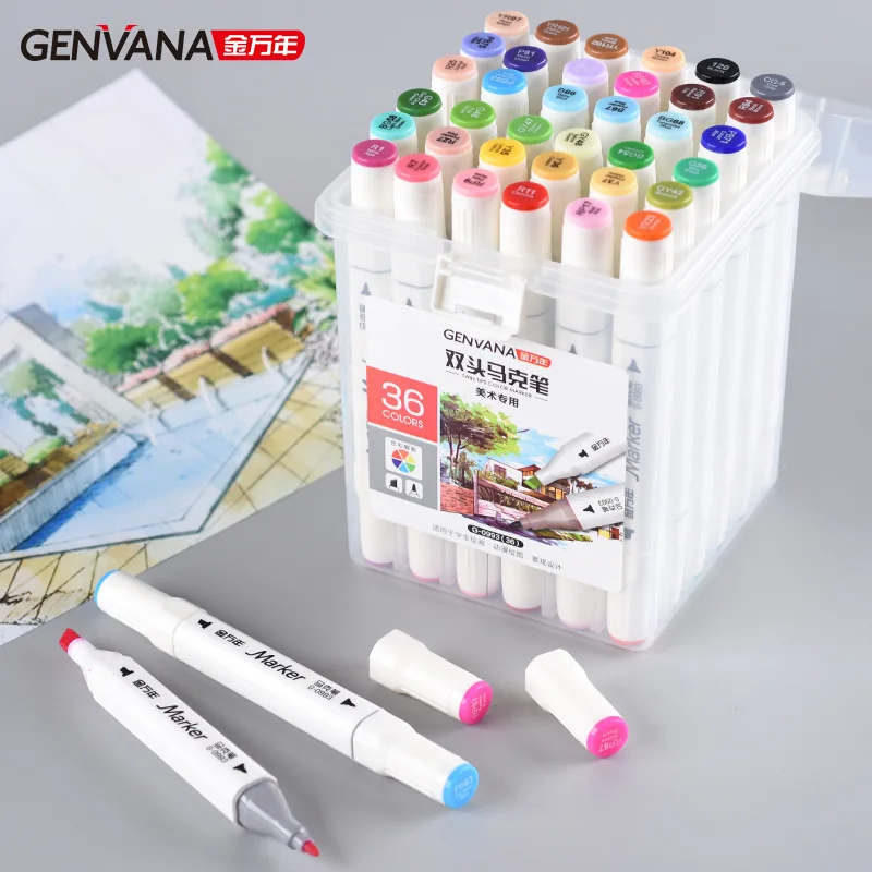 Double-Headed Marker Oily Children's Painting Brush Color Watercolor Pen Art Graffiti Pen School Supplies Mark Pen