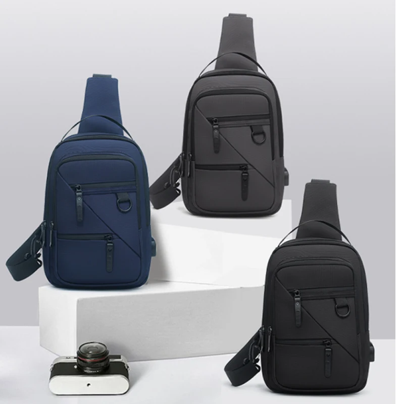 Men's Large Capaci Sports Crossbody Bag Ox Cloth Single oulder Bag Cycling Small Bapa Casual Sle Zipper Closure