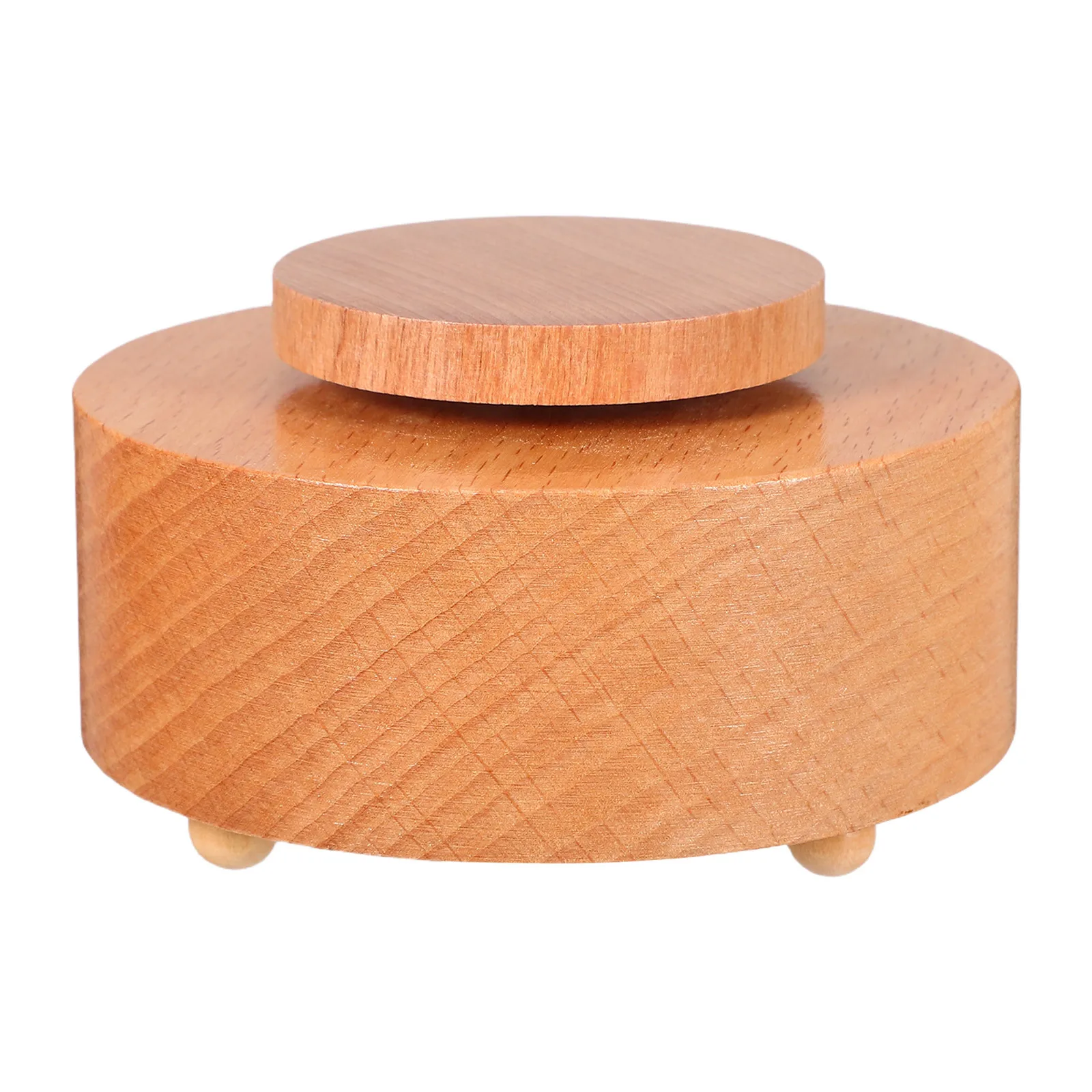 

1pcs Round Rotating Music Box Base Diy Wooden Craft Kit For Home Decor Gifts Replacement Part Compatible With Musical Box