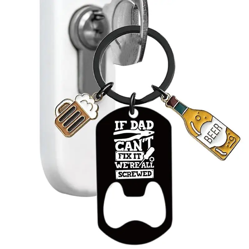 Dad Keychain With Your Name Or Message Durable & Stylish Stainless Steel Bottle Opener Keychain Gifts For Christmas Birthday