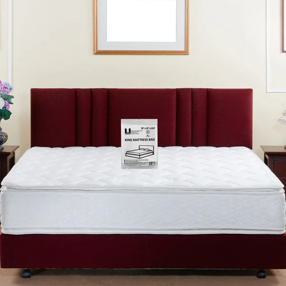 Copertura mobile per riporre il materasso King, protezione in plastica spessa 2 mil, fori ventilati, facile installazione, design durevole, adatto a King Queen