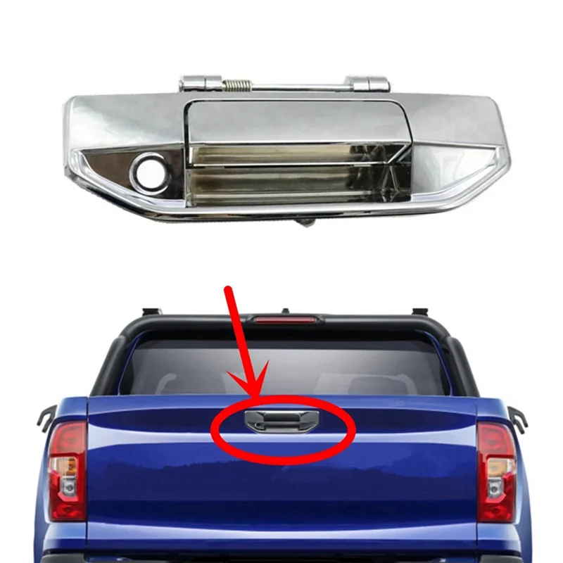 

F9-4X Car Tailgate Handle For Changan Hunter F70 Cargo Box Handle Rear Trunk Handle Tail Door Buckle Electroplating Handle