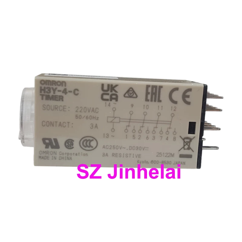 OMRON H3Y-2-C H3Y-4-C AC220V DC24V Authentic Original Timer Switch Time Delay Relay 220VAC 24VDC 1S 5S 10S 30S 60S 3M 30M