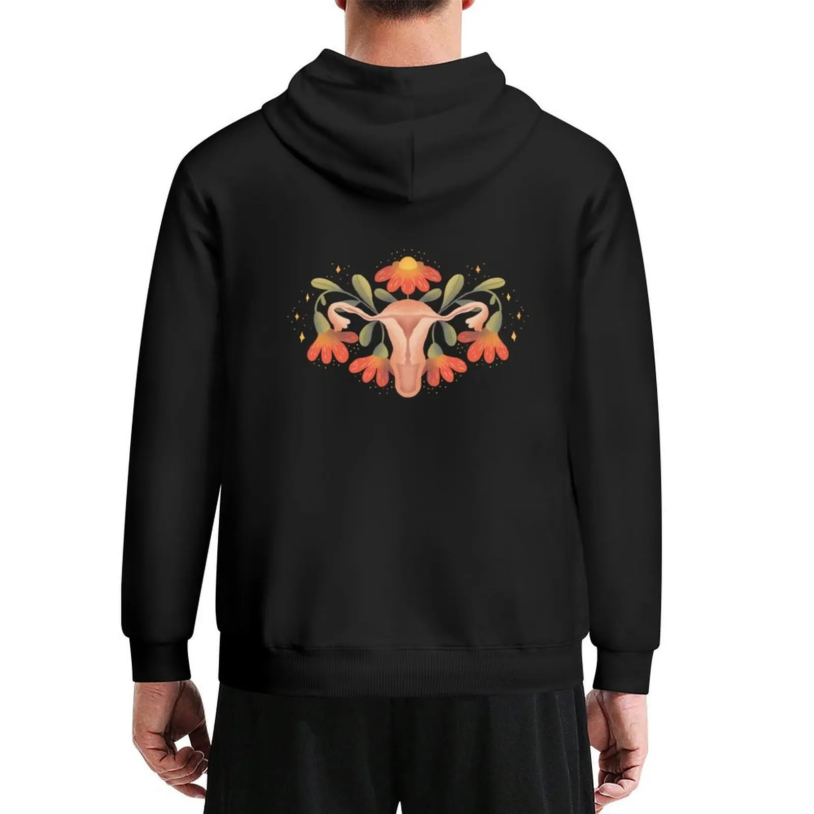 

Women's Uterus with Flowers and leaves in Retro style Hoodie autumn jacket men men wear graphic hoodie