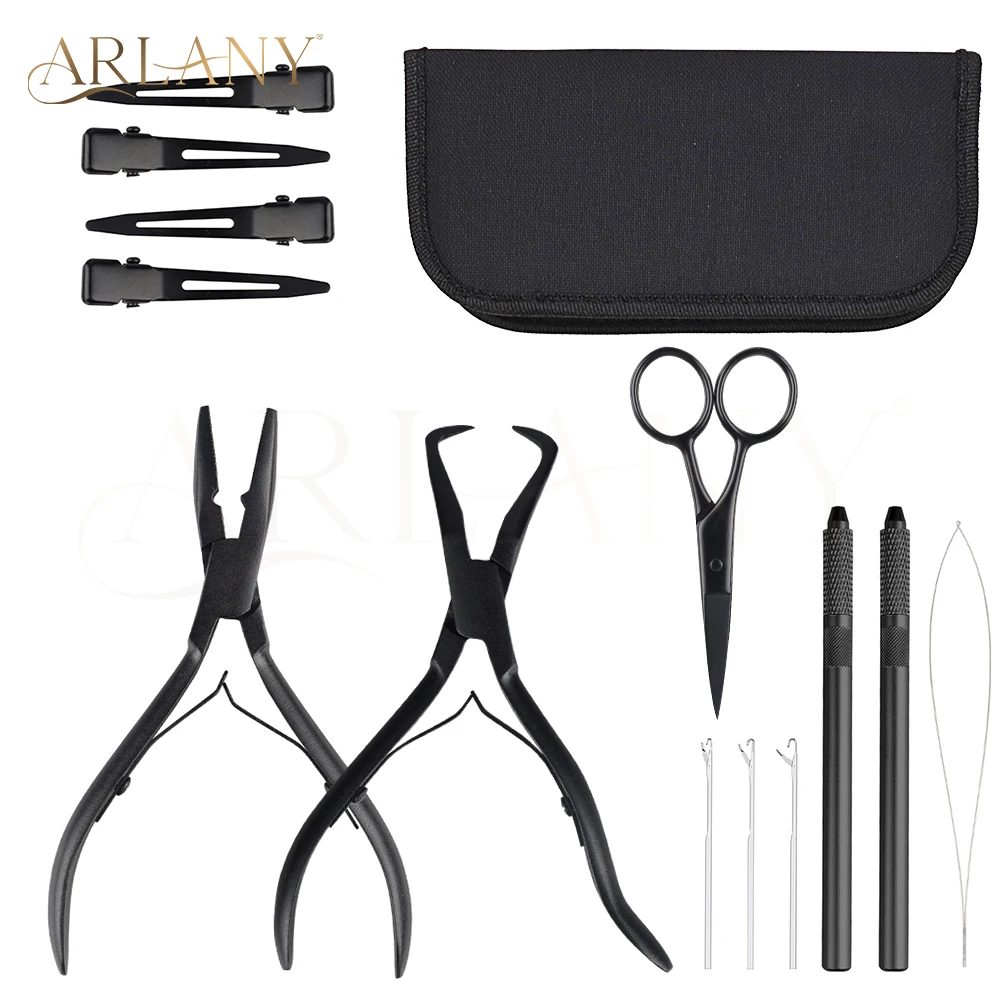 ARLANY Hair Extension Pliers Set for Micro Beads Hair Extension Pliers for Feather Extensions Weft Extensions Hair Loop Tool