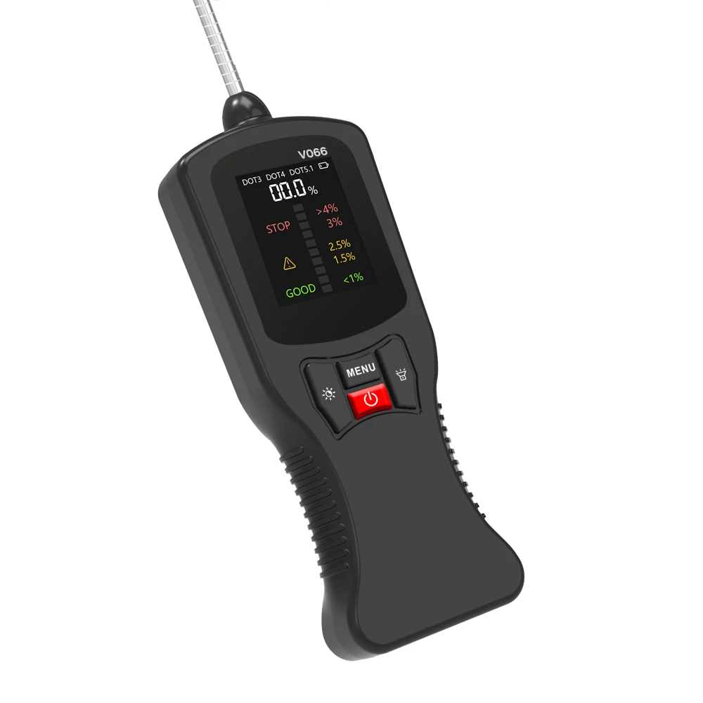 أداة تشخيص السيارة V066 محلل كاشف فحص زيت سائل الفرامل الرقمي للتحقق من جودة الزيت الدقيقة لـ DOT 3 DOT4 DOT5.1