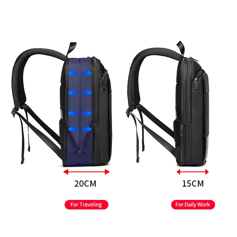 Light Slim Expandable 15.6 inch Laptop Backpack Waterproof Bag Wet and Dry Separation Mochila for Business Travel Casual School