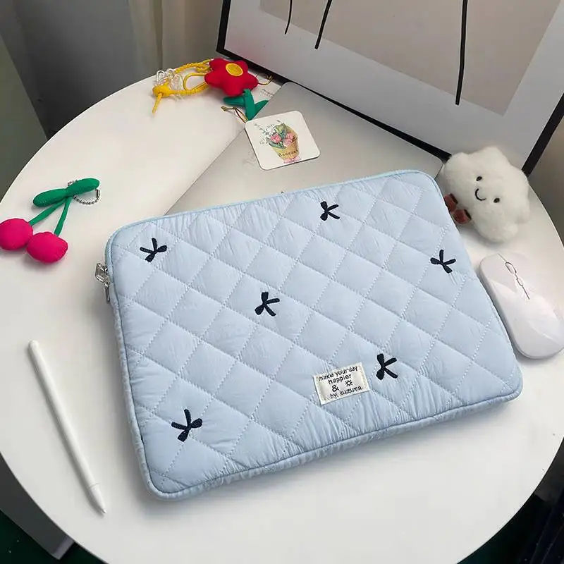 Neue Flauschige Laptoptasche mit Schleife, 11/13/15 Zoll, stoßfeste Tablet-Hülle, bedruckt, Computer-Abdeckung, Tasche für iPad, Tablet-Schutz