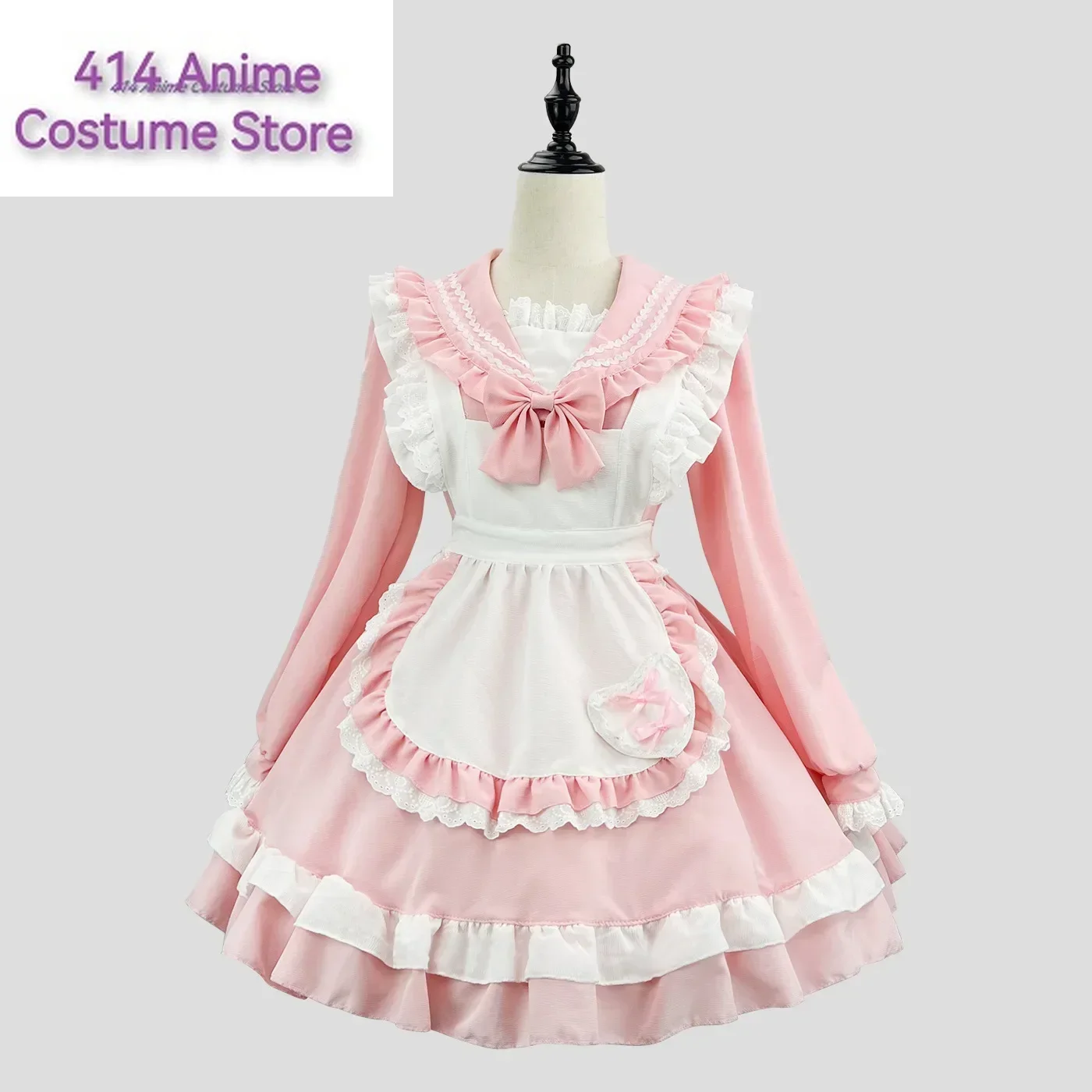 

Cute Academy Sailor Lolita Long Sleeve Maid Dress Costumes Cosplay School Maid Dress for Waitress Maid Party Costumes S -5XL