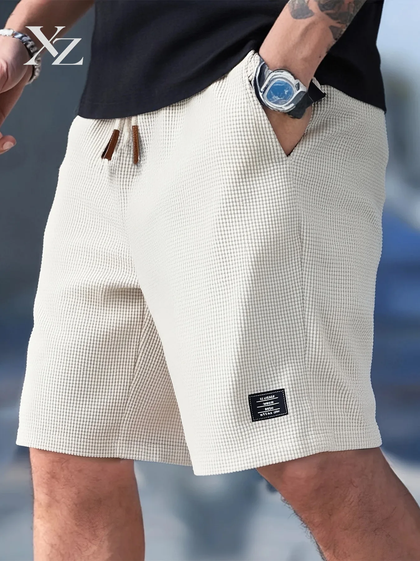 2026 Beach Trendy Sports Quick Summer Casual Shorts Dry Shorts Bermuda Streetwear Men's Versatile Texture Waffle Lightweight