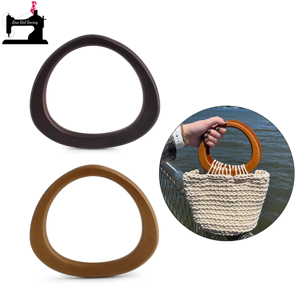 

2/4/10PCS Brown,Camel 14.5x12.8cm Teardrop-shaped Wooden Bag Handle Ring For Handmade Crossbody Purse Frame Luggage Accessories