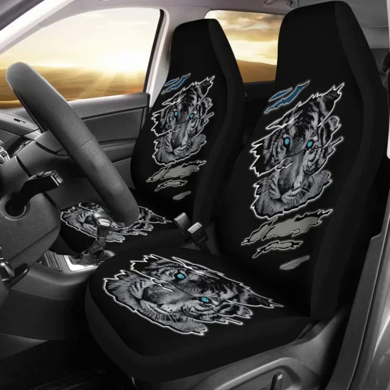 Scratch Tiger Printed Car Seat Covers 211103,Pack of 2 Universal Front Seat Protective Cover