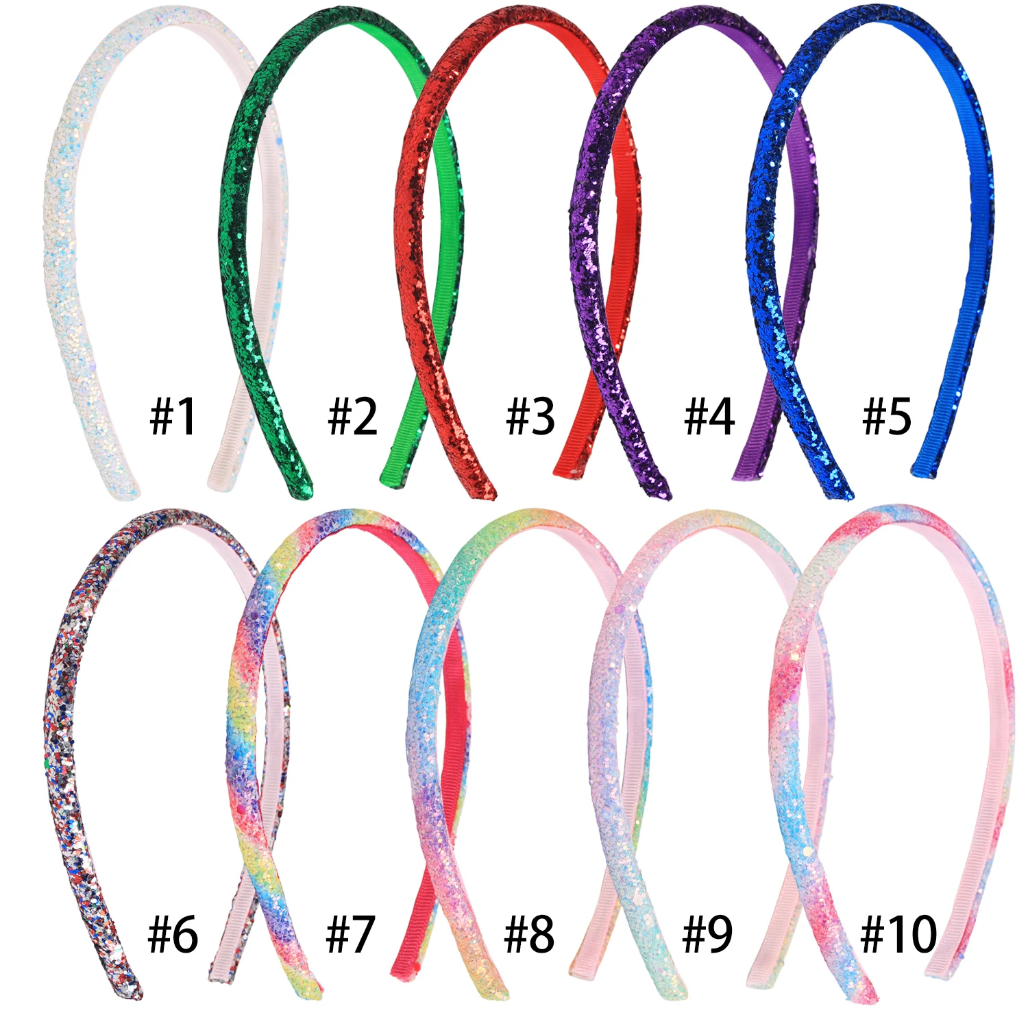 1PC Cute Girls Headbands Glitter Sparkly Hairbands Rainbow Headbands for Kids Children Hair Accessories