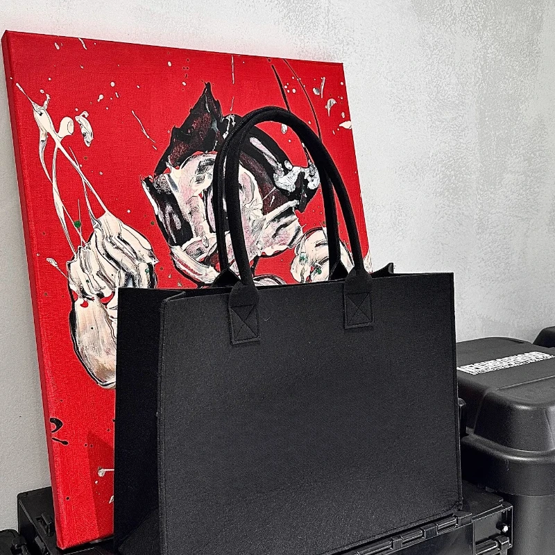 

Bag Felt Tote Bag Men's and Women's Simple Fashion Versatile Black