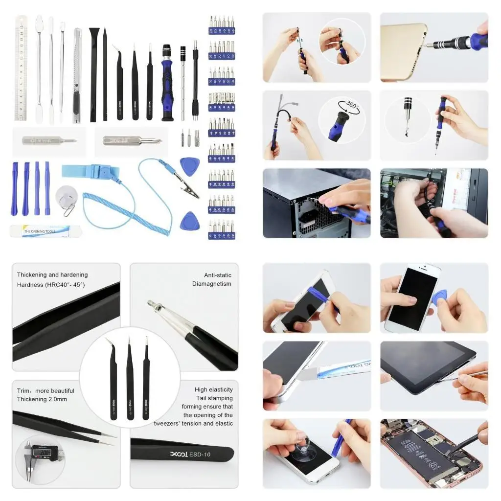 652F Professional Cell Phones Repair Tool Sets 80 in 1 Screwdriver