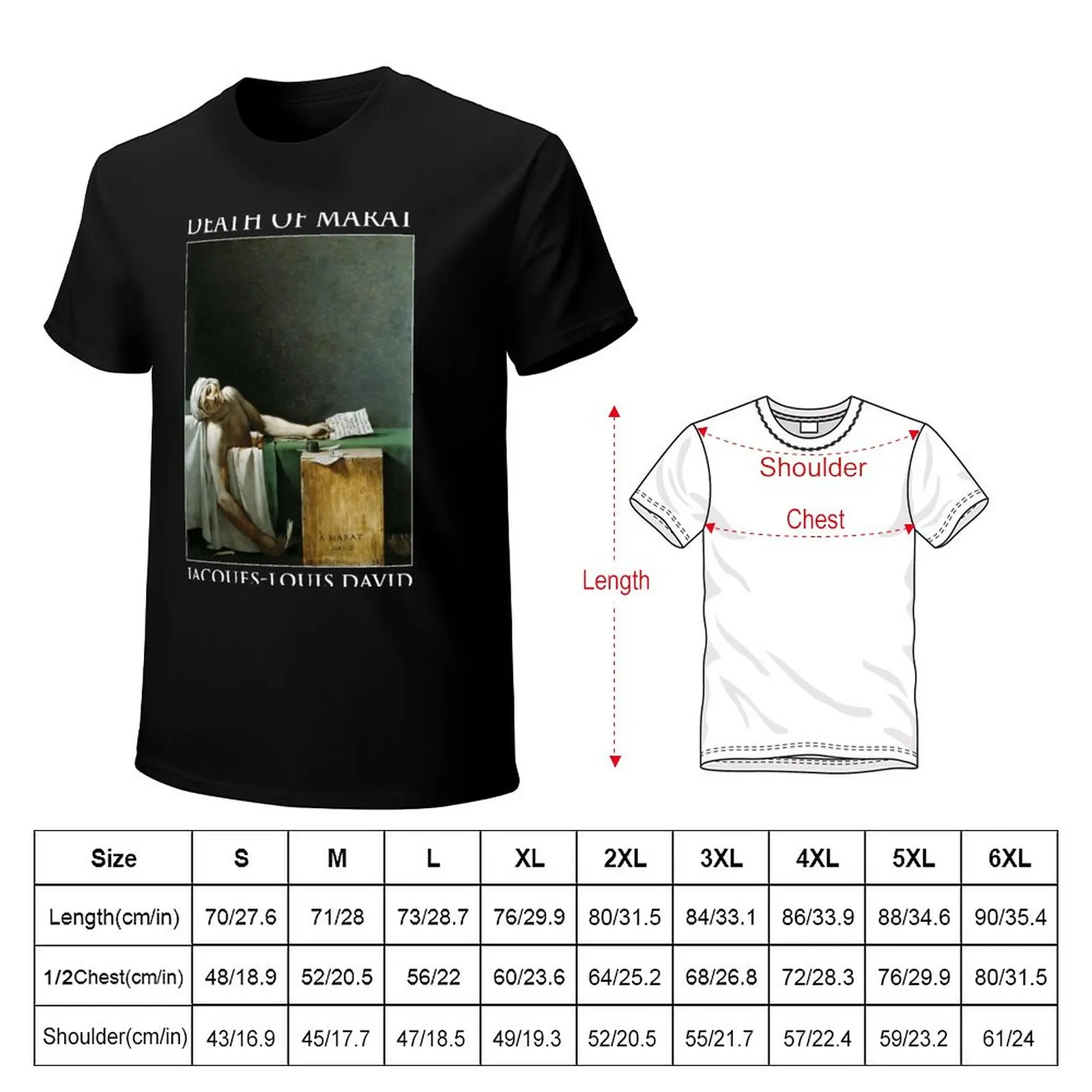 The Death of Marat (Jacques-Louis David) T-Shirt heavyweights sports fans boys whites t shirt for men