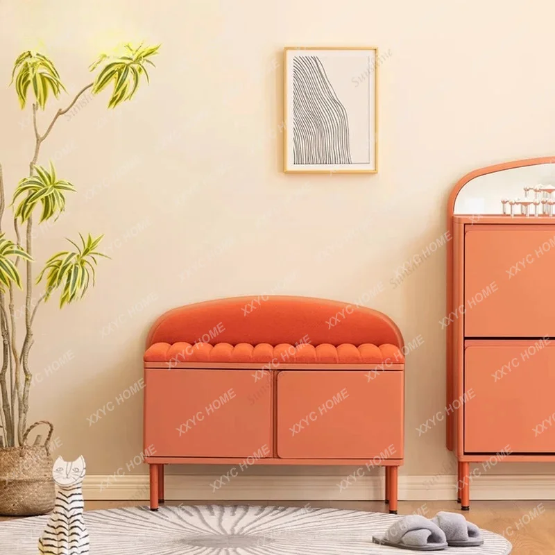 XX modern household small apartment entrance entrance wearing shoes sitting stool storage cabinet