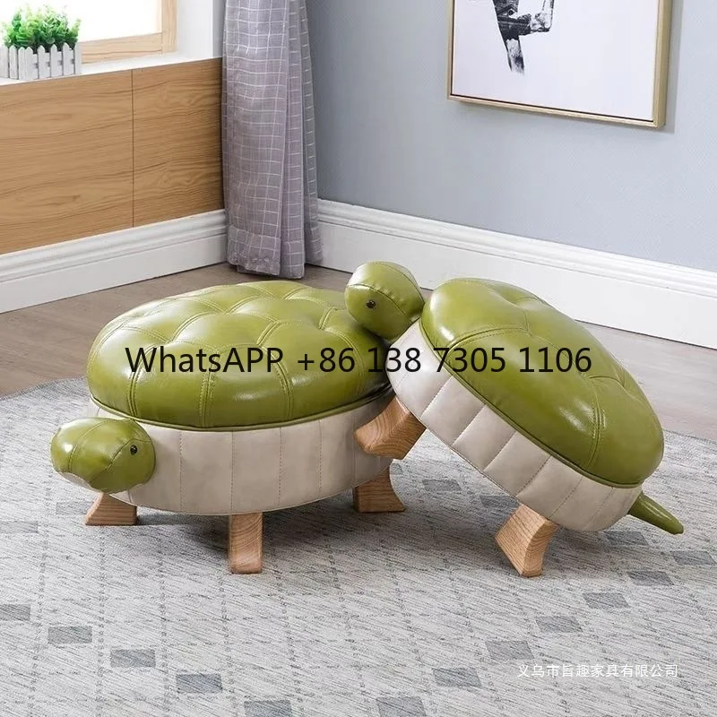 

Бытовой табурет для пеленания обуви, креативный черепаха, низкий табурет для ног из цельного дерева, диван, подарочный табурет для обуви