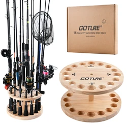 Goture Fishing Rod Holders 16-Rod Rack Vertical Rod Holder Wall Mount Modular For Garage Fishing Pole Display Stand Fixed Frame