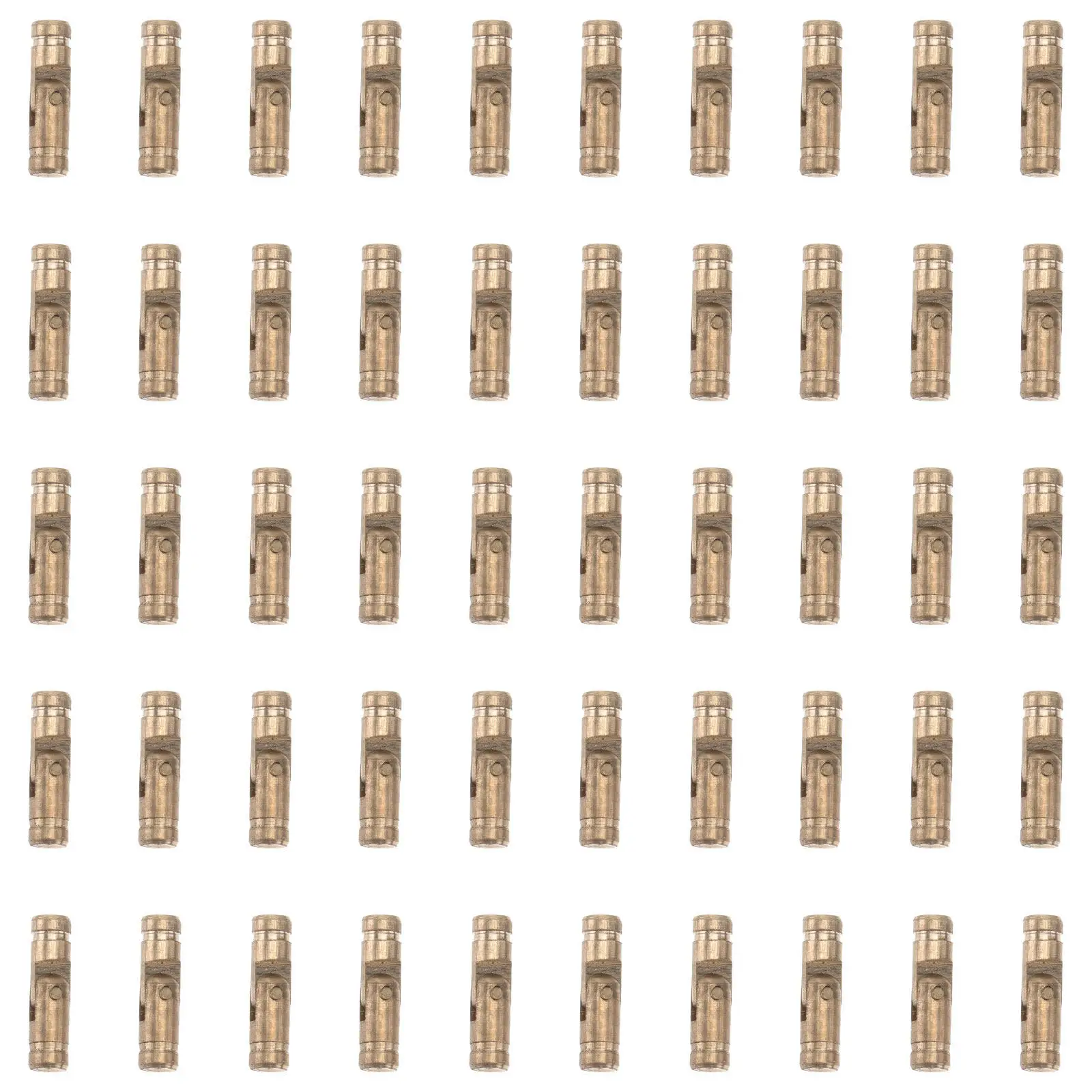 50Pcs Yellow Copper Hinges Cylindrical Spring Self Closure High Quality Automatic Case Box Jewelry Cabinet Hinges