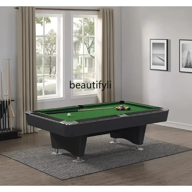 X New Light Luxury Pool Table Household Standard American Nine-Ball Billiard Table Green Slabstone a Regional Name for Billiards