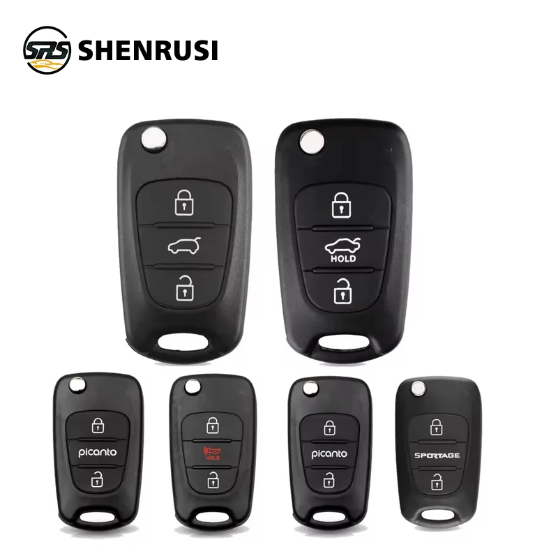 SHENRUSI для Kia Rio 3 Picanto Soul Ceed Cerato Sportage K2 K3 K5 3-кнопочный складной пульт дистанционного управления для авто ключей, заготовки чехла