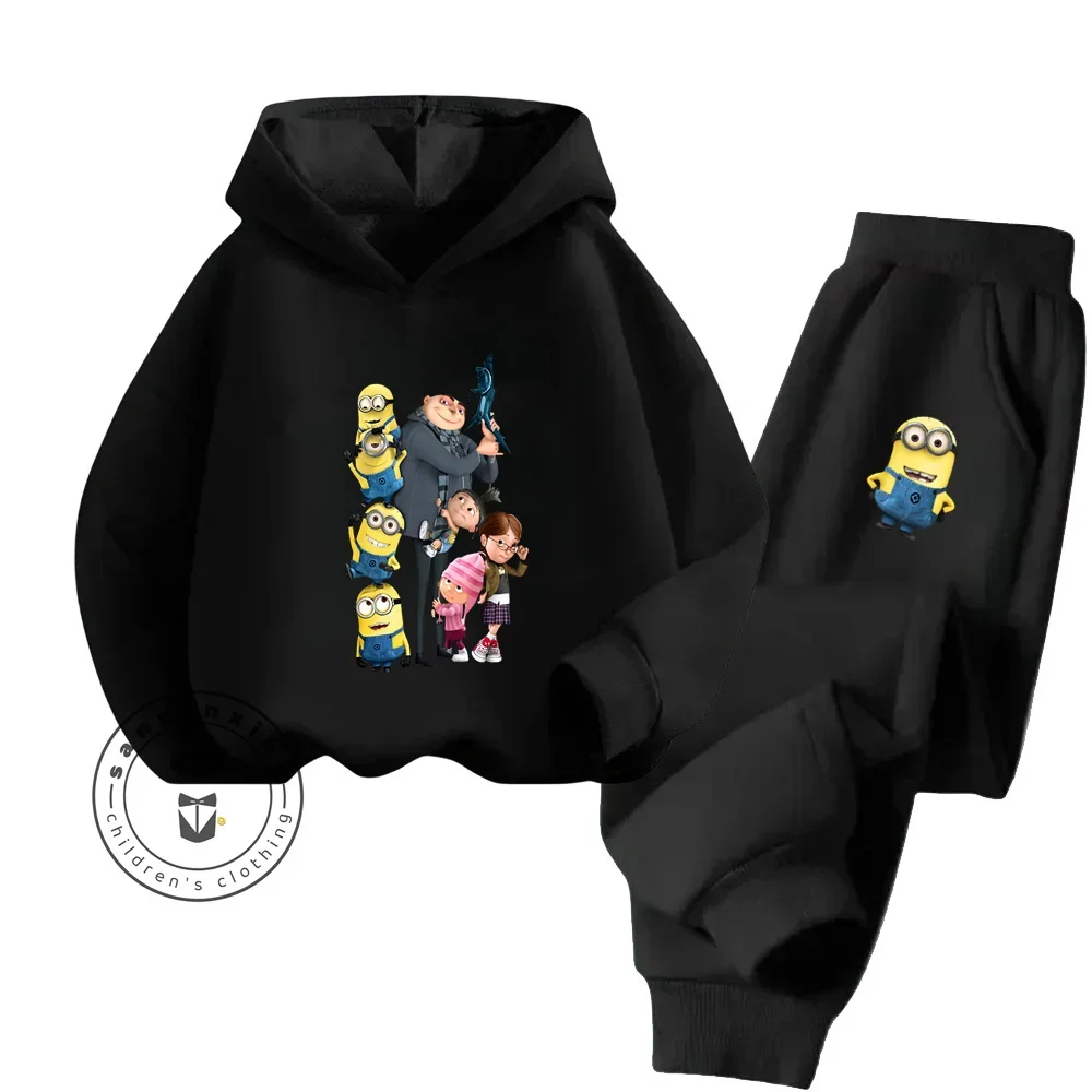 2024 accogliente carino Minions elegante abbigliamento da esterno per ragazzo alla moda ragazza perfetta per l\'autunno e l\'inverno calore felpa in