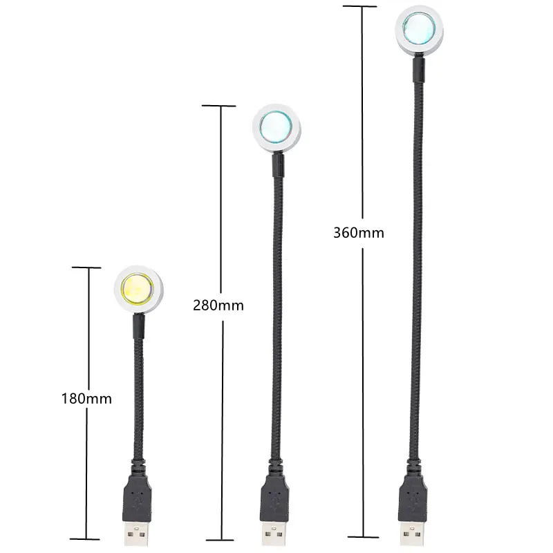 USB Sunset Rainbow Projection Lamp Atmosphere Night Light Photography Lighting Background Lights Home Wall Decor Lights