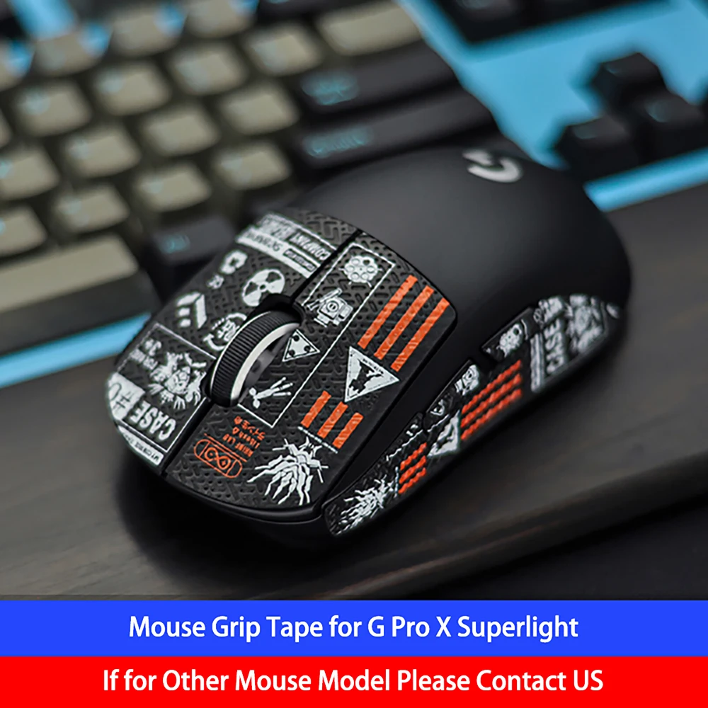 Hokeyio Mouse Grip Tape for Logitech G Pro X Superlight 2 GPX Sticker Lizard Skins Noctilucent Ark Series Non Slip Suck Sweat