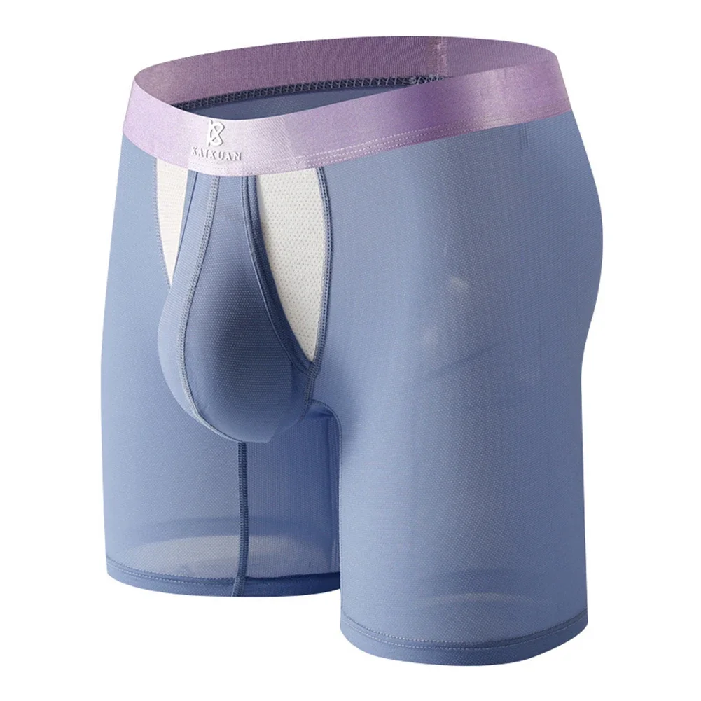 

Повседневная одежда, мужские боксеры с отдельной сумкой, удобные длинные шорты-боксеры, черные легкие сетчатые шорты из материала