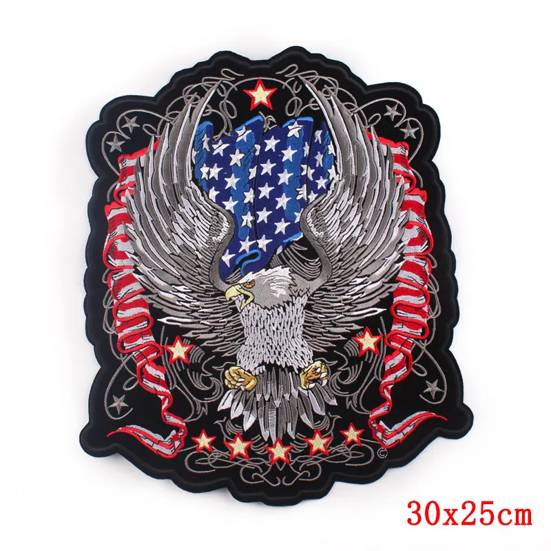 Large Embroidery Patches Punk computer embroidered denim shirt For Personality Jacket Back Vest  Biker Punk Accessories Sew On