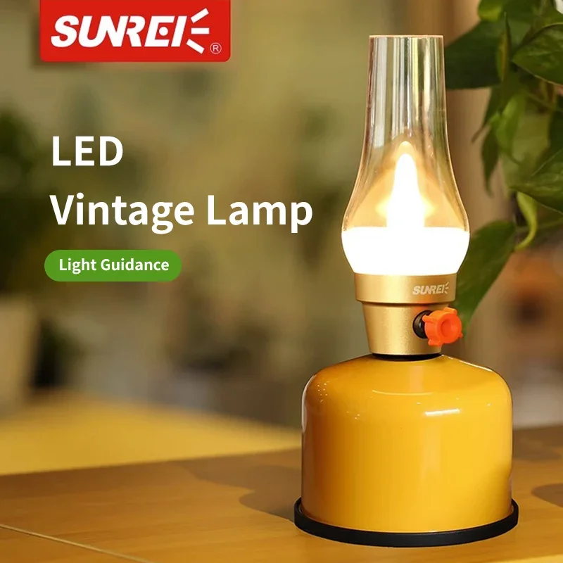 

SUNREI Track The Light 2021 2023 5200mAh LED Retro Light Outdoor Camping Lamp Portable Camping Tent Camp Lamp Atmosphere Lamp