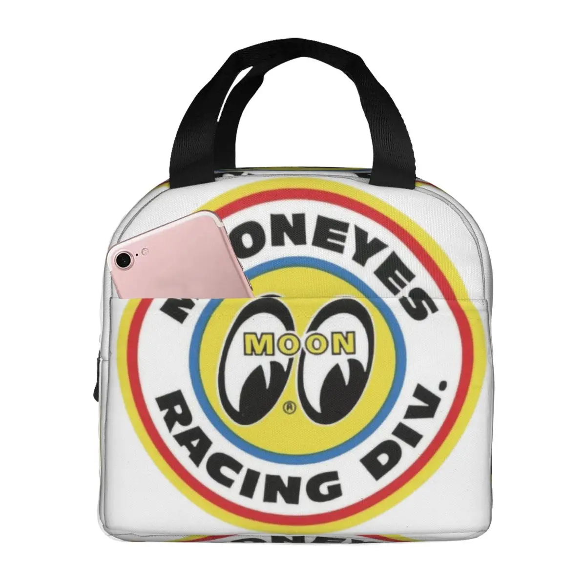 JDM Moon Eyess Motorcycle Racing Thermal Insulated Lunch Bag Women Resuable Lunch Container for Outdoor Picnic Storage Food Box