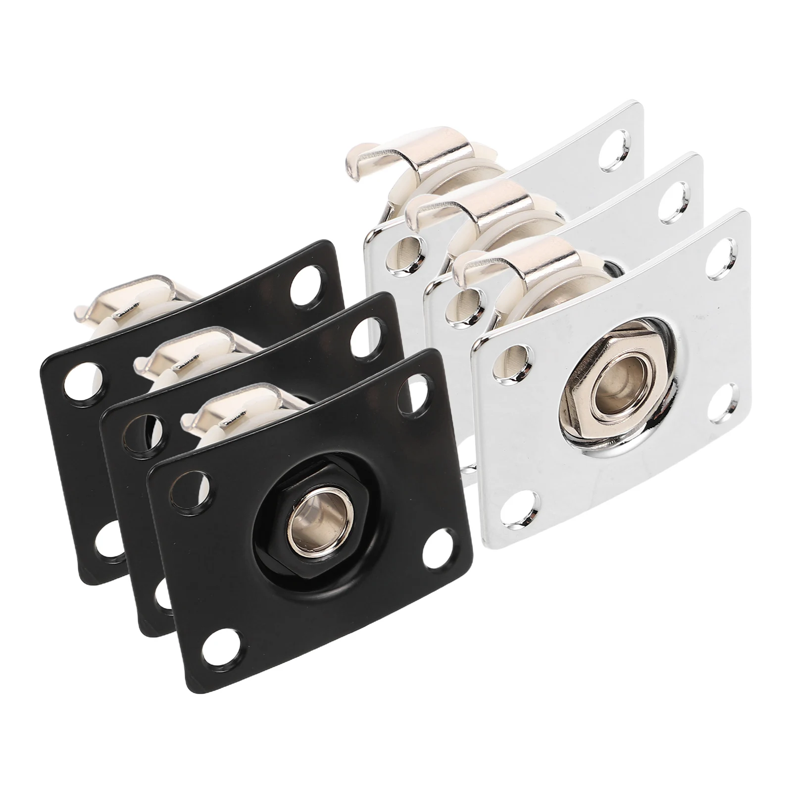 

6pcs Metal Guitar Output Jack Plate Rectangular 6.35Mm Square Bass Socket Plate For Electric Guitar Accessories Parts Stable