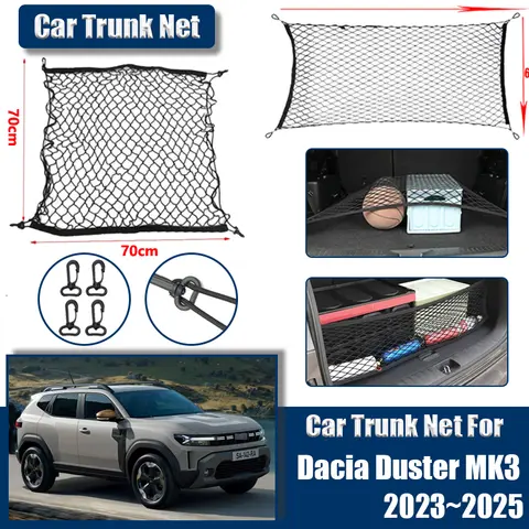 Dacia Duster MK3 के लिए सामान, सहायक उपकरण 2023 2024 2025 कार बूट ट्रंक कार्गो जाल नायलॉन इलास्टिक स्टोरेज ऑर्गनाइज़र ऑटो पार्ट्स 12 best sales डेसिया डस्टर 3 - №5