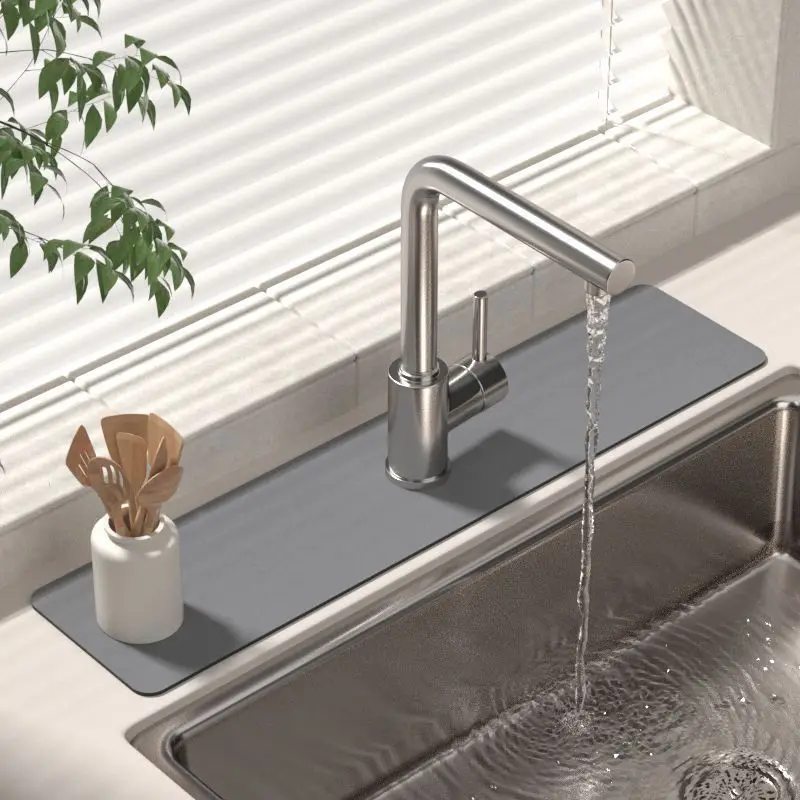 VIKAMA Modern Minimalist Faucet Filter Water Mat For Bathroom Sink Water Absorption Wash Basin Splash-Proof Water Pad Decoration